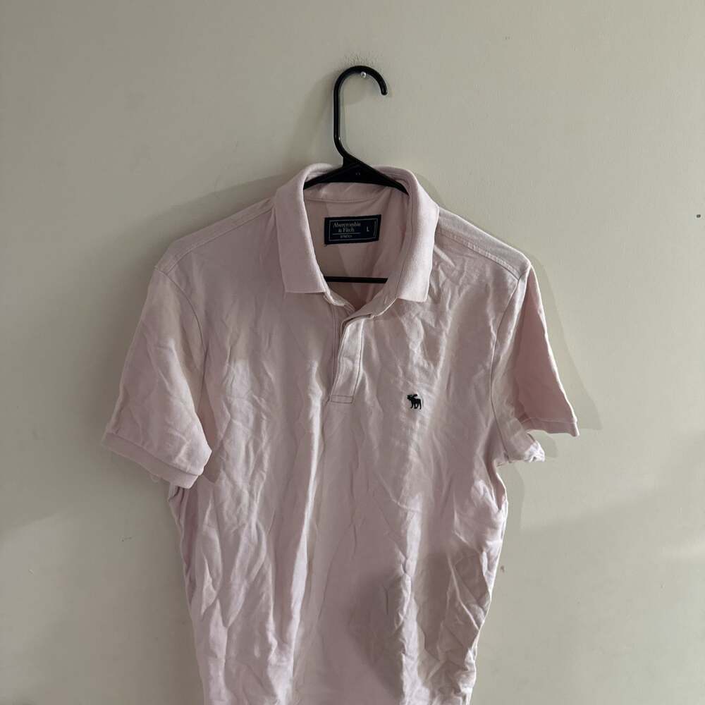 Abercrombie & Fitch Pink Stretch Polo Shirt Men's Large